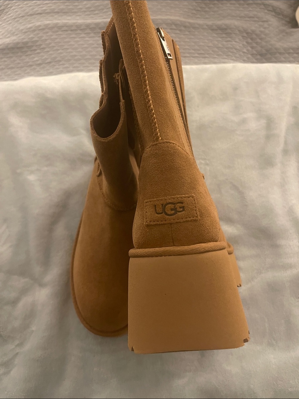 UGG Women's Chestnut Suede Block Heel Ankle Boot